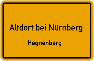 Straßenverzeichnis Altdorf bei Nürnberg Hegnenberg