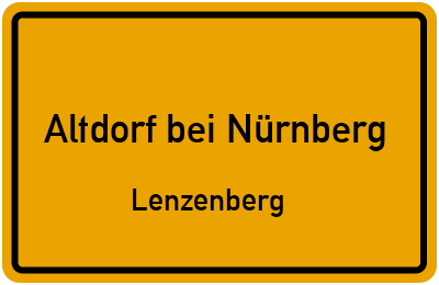Ortsschild Altdorf bei Nürnberg Lenzenberg