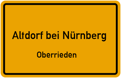 Ortsschild Altdorf bei Nürnberg Oberrieden