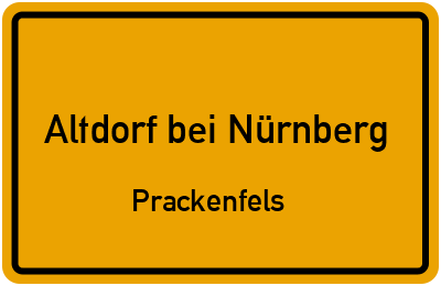 Ortsschild Altdorf bei Nürnberg Prackenfels