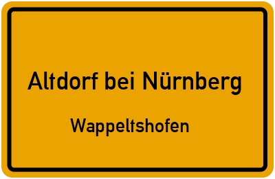 Straßenverzeichnis Altdorf bei Nürnberg Wappeltshofen