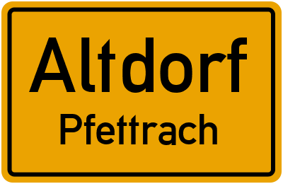 Straßenverzeichnis Altdorf Pfettrach