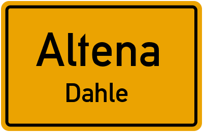 Ortsschild Altena Dahle
