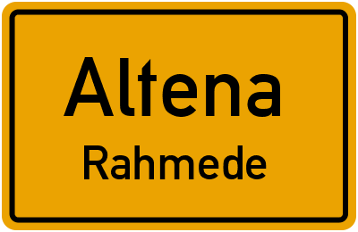 Ortsschild Altena Rahmede