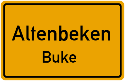 Ortsschild Altenbeken Buke