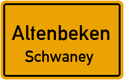 Ortsschild Altenbeken Schwaney