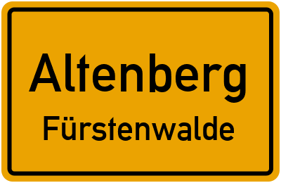 Straßenverzeichnis Altenberg Fürstenwalde
