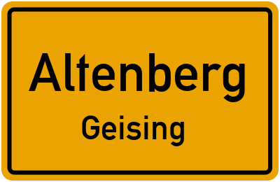 Straßenverzeichnis Altenberg Geising