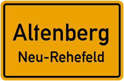 Ortsschild Altenberg Neu-Rehefeld