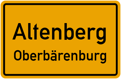 Straßenverzeichnis Altenberg Oberbärenburg