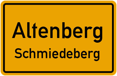 Straßenverzeichnis Altenberg Schmiedeberg
