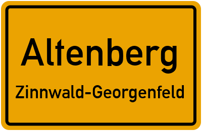 Ortsschild Altenberg Zinnwald-Georgenfeld
