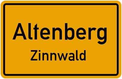 Ortsschild Altenberg Zinnwald