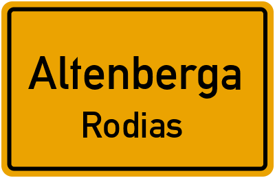 Straßenverzeichnis Altenberga Rodias