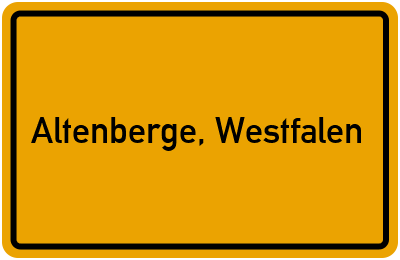 Ortsschild von Gemeinde Altenberge, Westfalen in Nordrhein-Westfalen