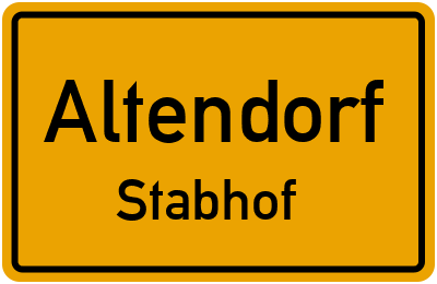Ortsschild Altendorf Stabhof