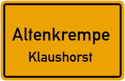 Straßenverzeichnis Altenkrempe Klaushorst