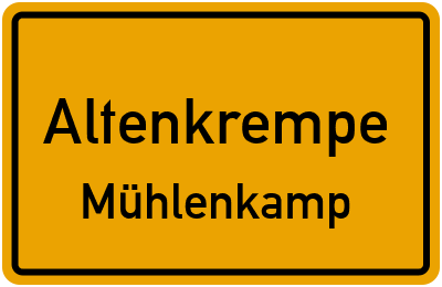 Straßenverzeichnis Altenkrempe Mühlenkamp