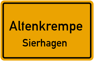 Straßenverzeichnis Altenkrempe Sierhagen