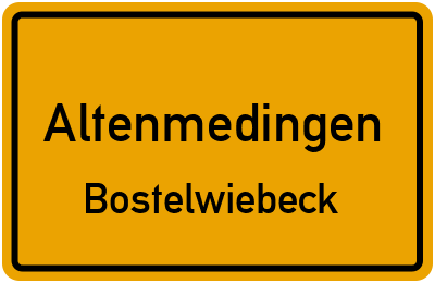 Ortsschild Altenmedingen Bostelwiebeck