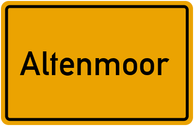 Ortsschild von Altenmoor in Schleswig-Holstein