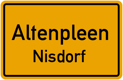 Straßenverzeichnis Altenpleen Nisdorf
