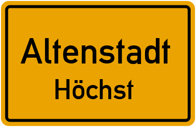 Ortsschild Altenstadt Höchst