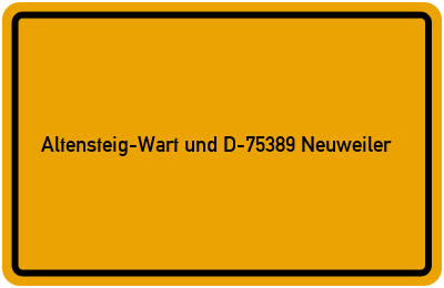 Branchenbuch Altensteig-Wart und D-75389 Neuweiler, Baden-Württemberg