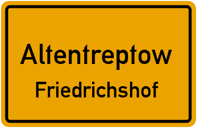 Straßenverzeichnis Altentreptow Friedrichshof