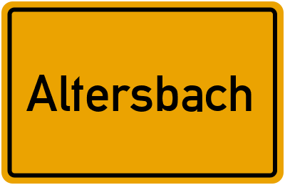 Ortsschild von Altersbach in Thüringen