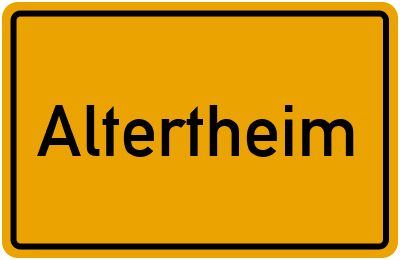 Ortsschild von Gemeinde Altertheim in Bayern