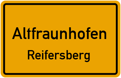 Straßenverzeichnis Altfraunhofen Reifersberg