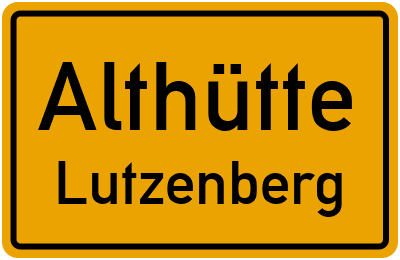 Ortsschild Althütte Lutzenberg