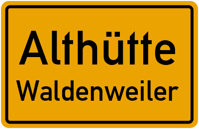 Ortsschild Althütte Waldenweiler