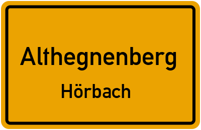 Ortsschild Althegnenberg Hörbach