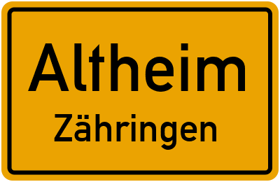 Straßenverzeichnis Altheim Zähringen