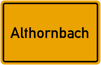Ortsschild von Althornbach in Rheinland-Pfalz