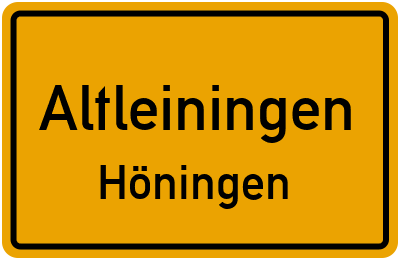 Ortsschild Altleiningen Höningen