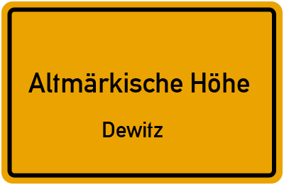 Straßenverzeichnis Altmärkische Höhe Dewitz