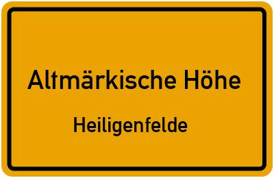 Straßenverzeichnis Altmärkische Höhe Heiligenfelde