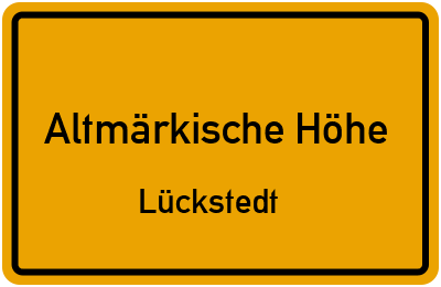 Straßenverzeichnis Altmärkische Höhe Lückstedt