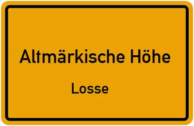 Straßenverzeichnis Altmärkische Höhe Losse