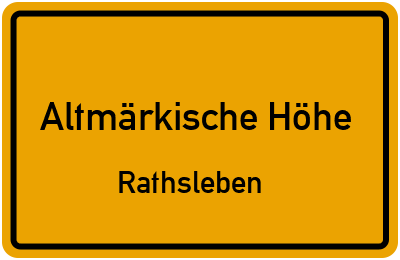 Straßenverzeichnis Altmärkische Höhe Rathsleben