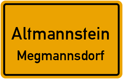 Ortsschild Altmannstein Megmannsdorf