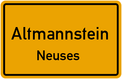 Straßenverzeichnis Altmannstein Neuses