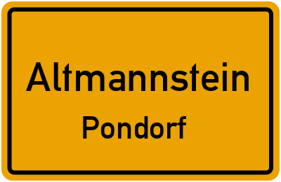 Ortsschild Altmannstein Pondorf