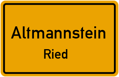 Ortsschild Altmannstein Ried