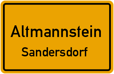 Ortsschild Altmannstein Sandersdorf