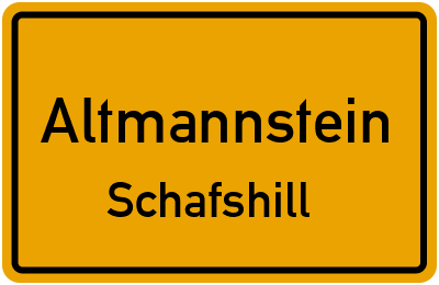 Ortsschild Altmannstein Schafshill