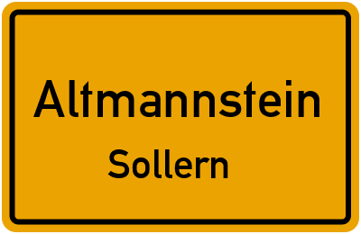 Ortsschild Altmannstein Sollern